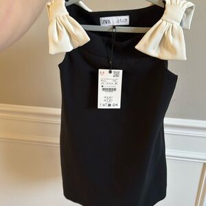 Little girls black Zara dress with boys. Never worn .